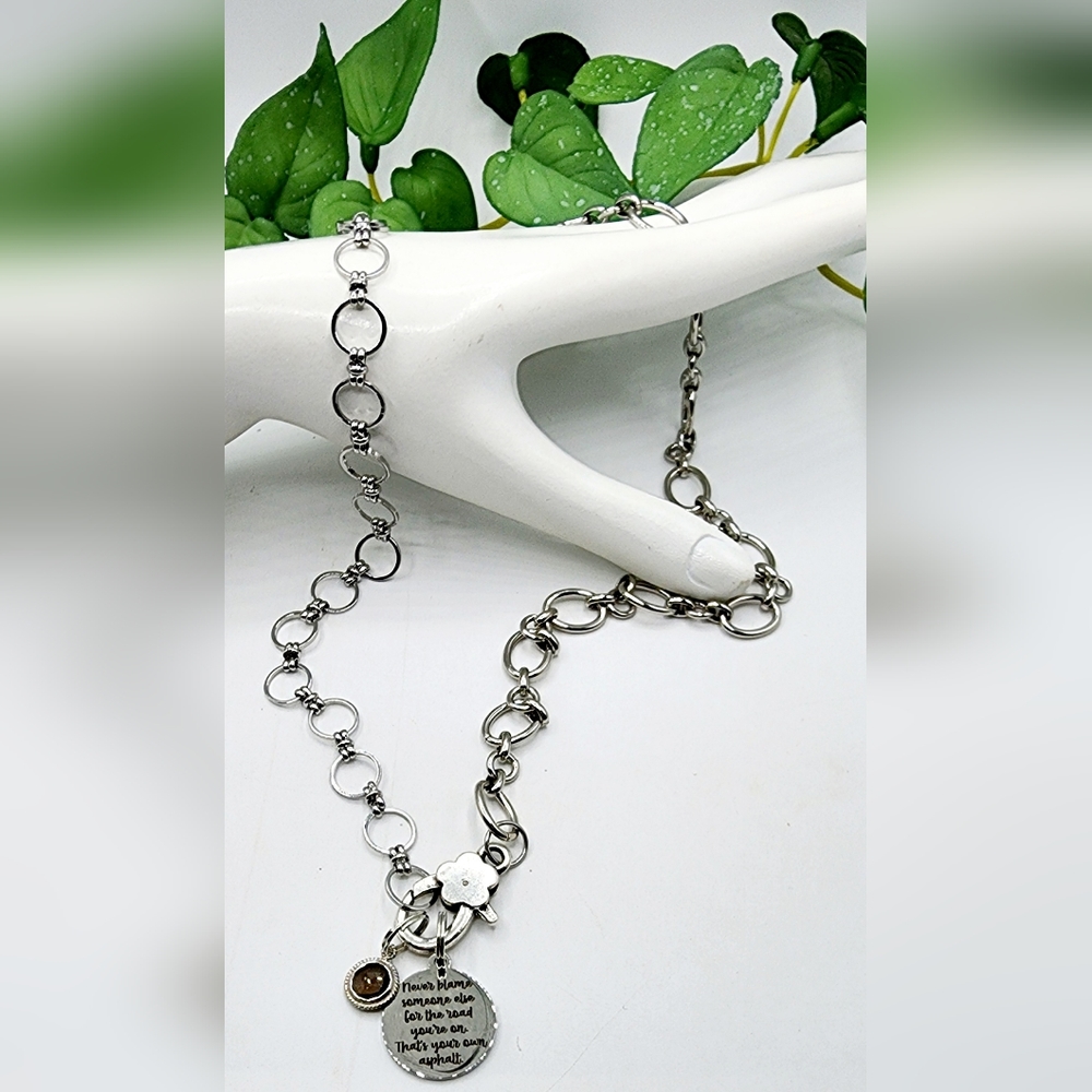 Shiny silver chain necklace, lobster clasp  28inch, custom made